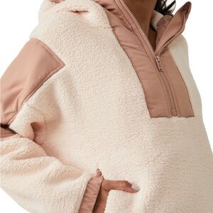 Women's Beige and Pink Sherpa Jacket